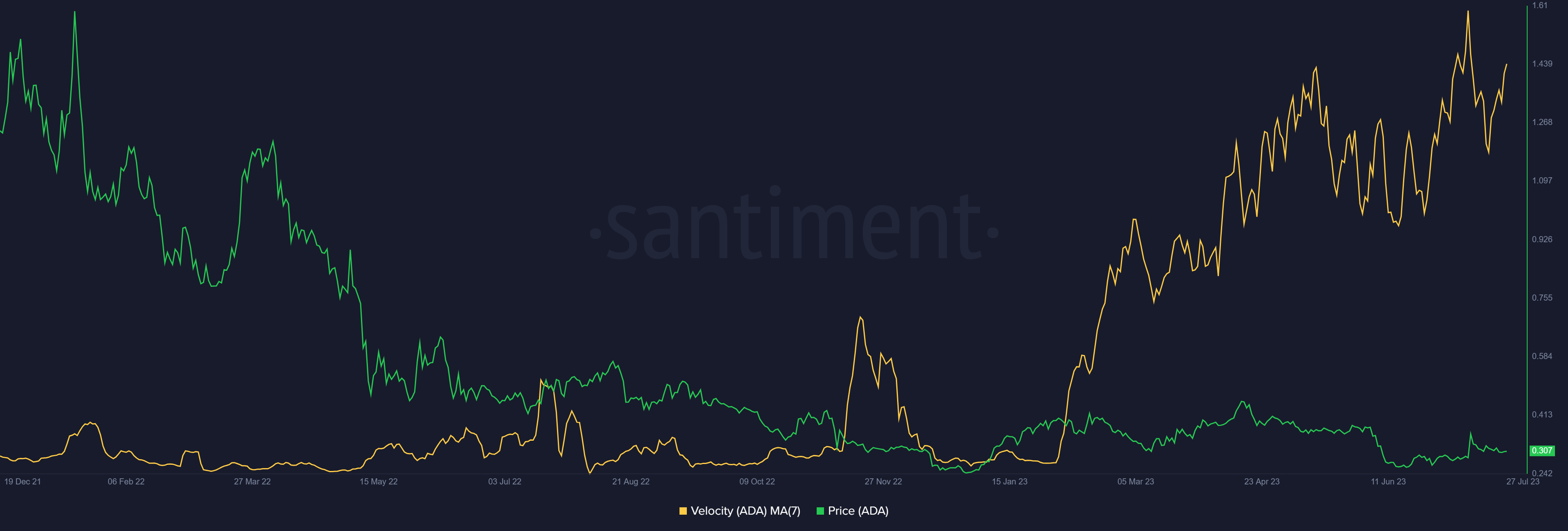 Cardano token velocity